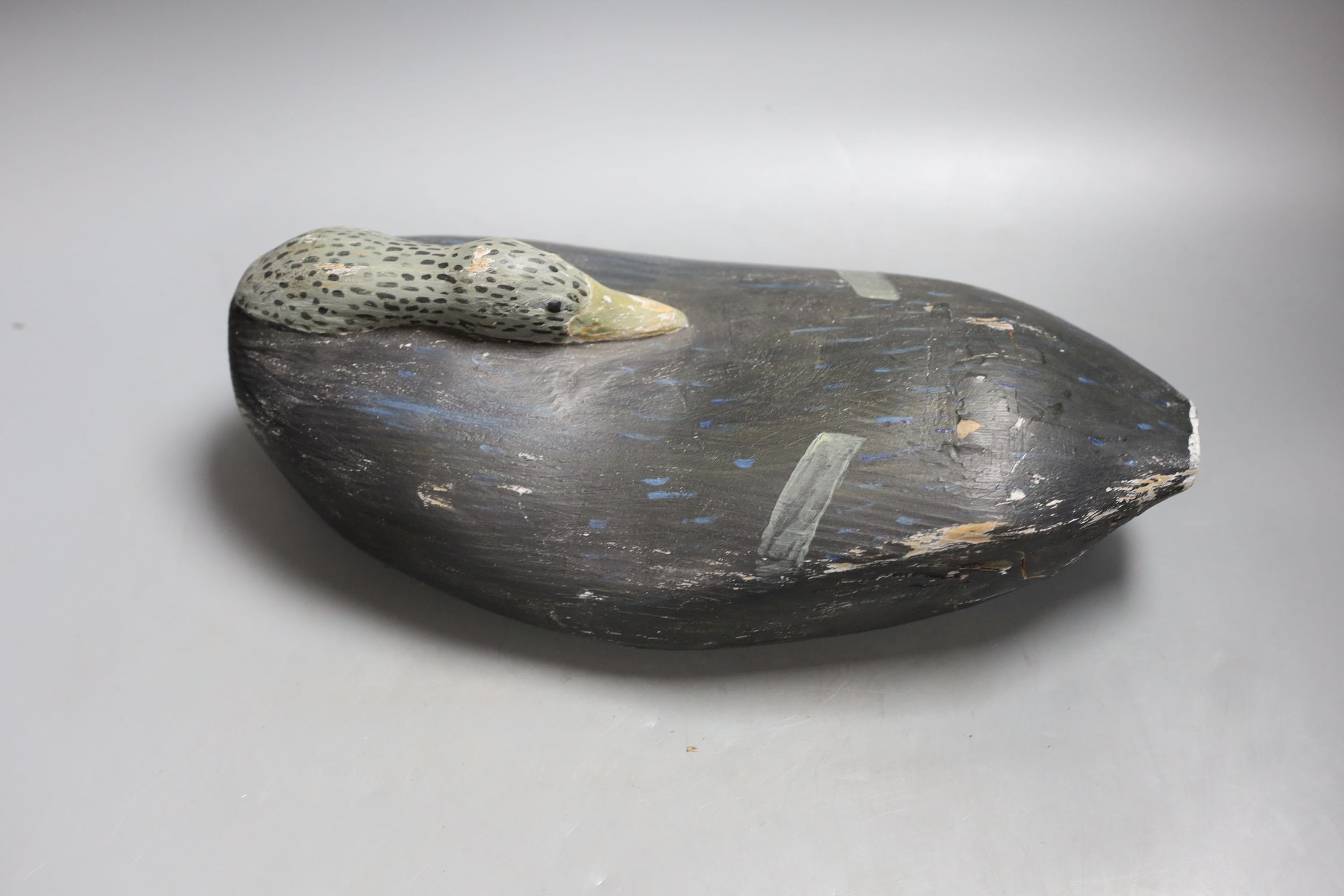 A decoy duck, 34 cms wide.